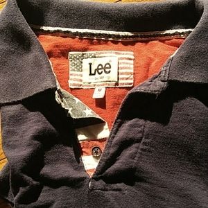 Lee brand USA American Flag Polo, Men's Medium